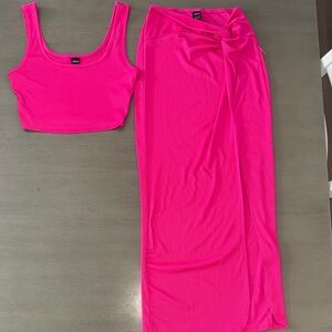 SHEIN Hot Pink Skirt Set
